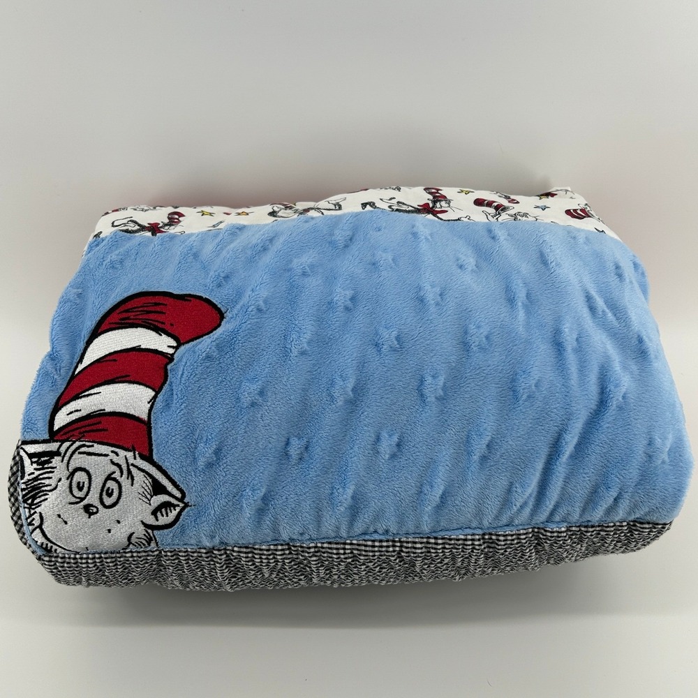 Dr Seuss Trend Lab Cat in the Hat Quilted Reversible Baby Crib Blanket Toddler